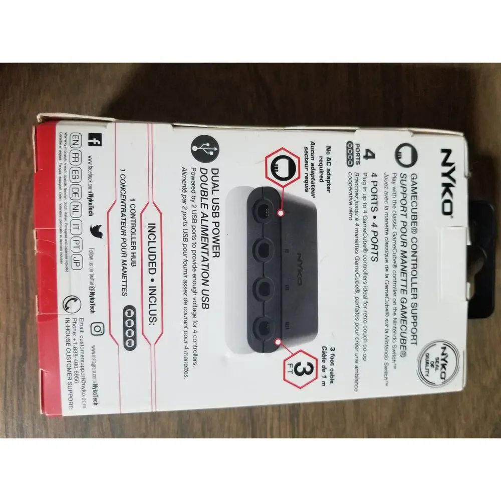 Nyko Retro Controller Hub 4 Port Adapter For Nintendo Switch